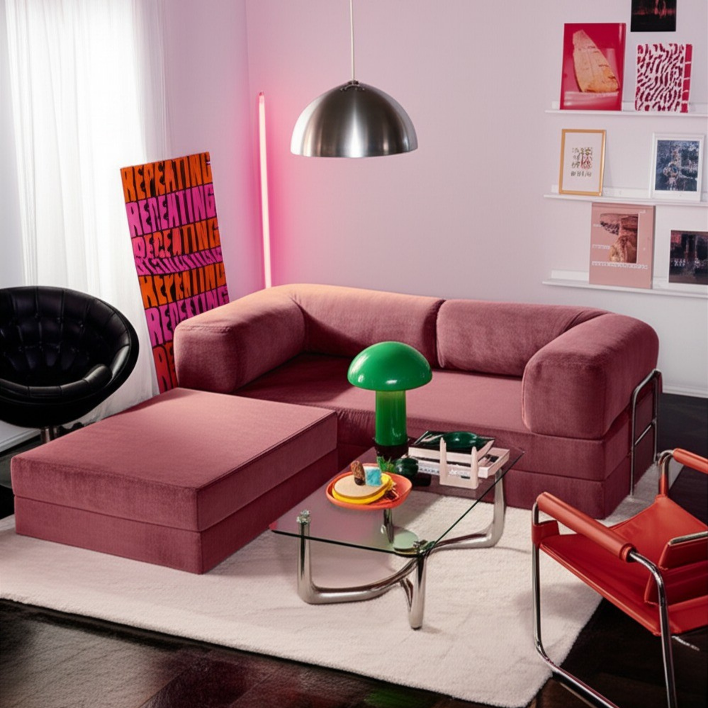 Olio Dusty Rose Modular Corner Sofa