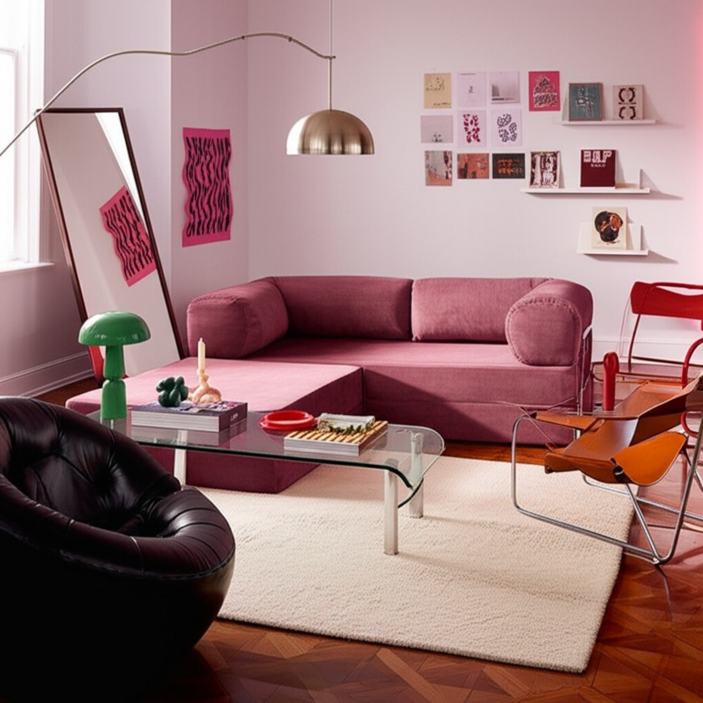 Olio Dusty Rose Modular Corner Sofa