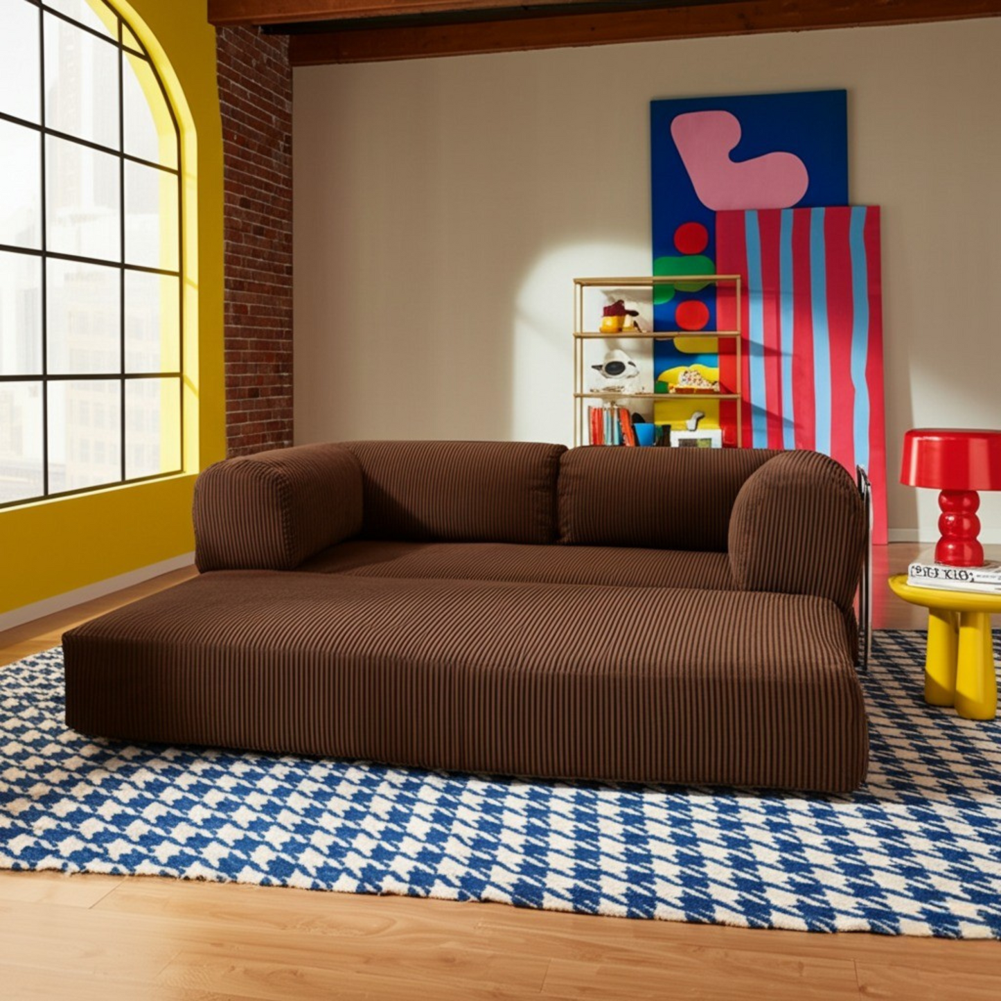 Olio Brown Modular Corner Sofa
