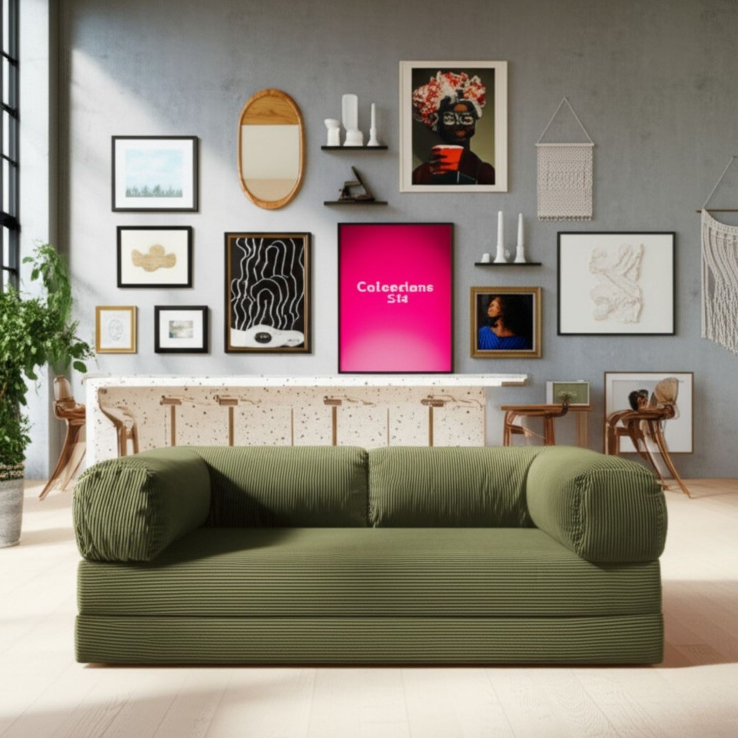 Olio Green Modular Corner Sofa