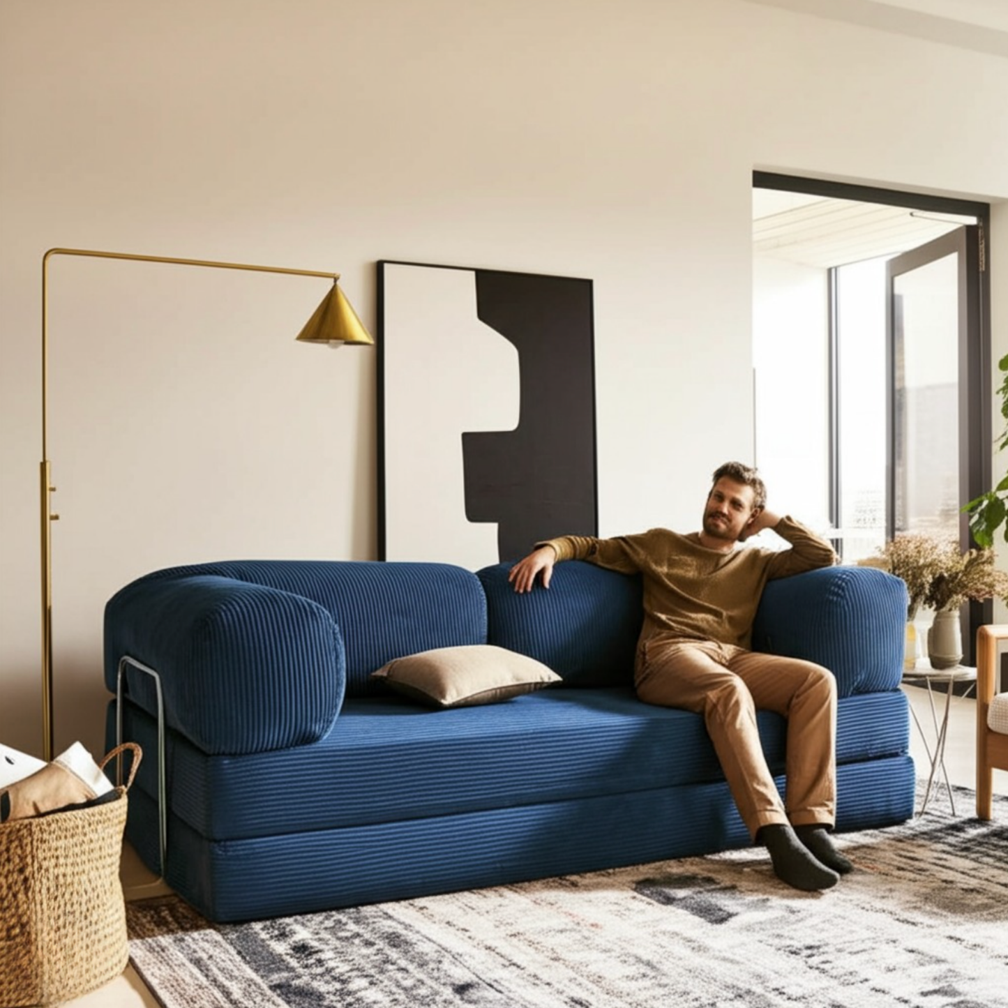 Olio Navy Blue Modular Sofa