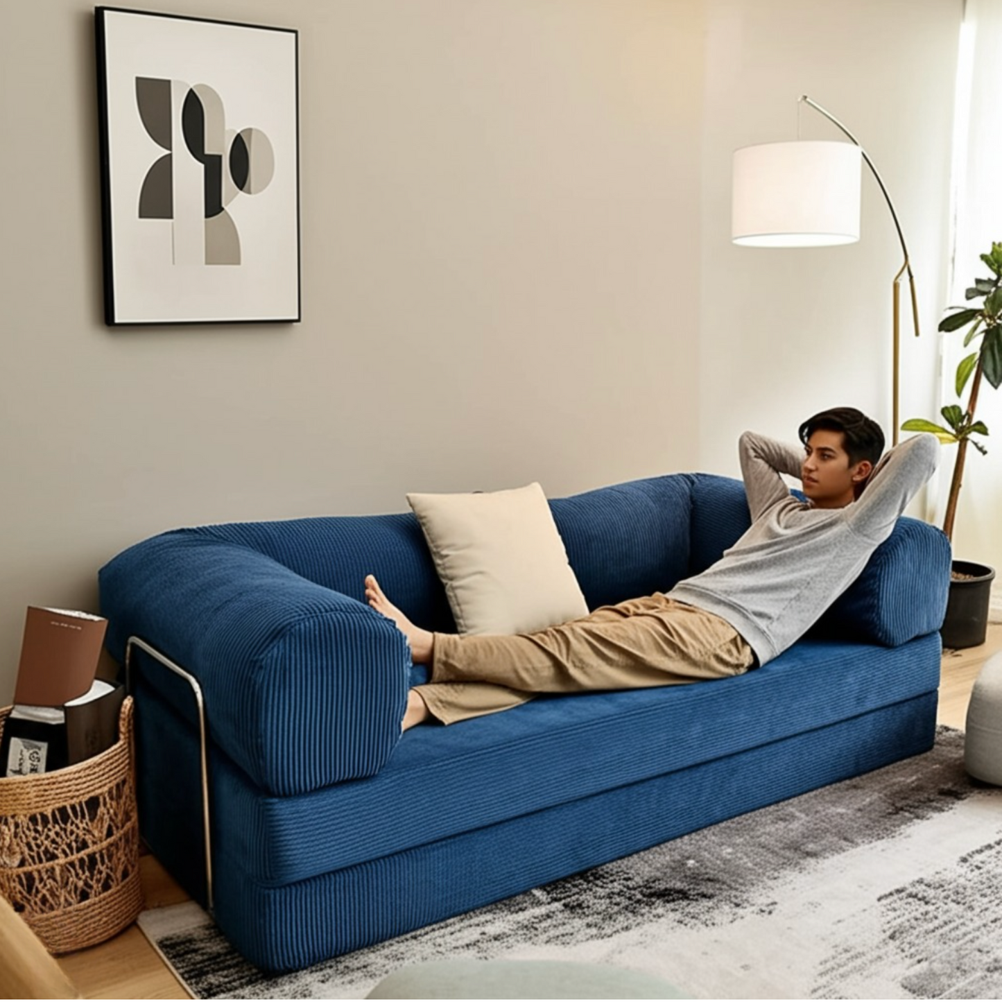 Olio Navy Blue Modular Sofa