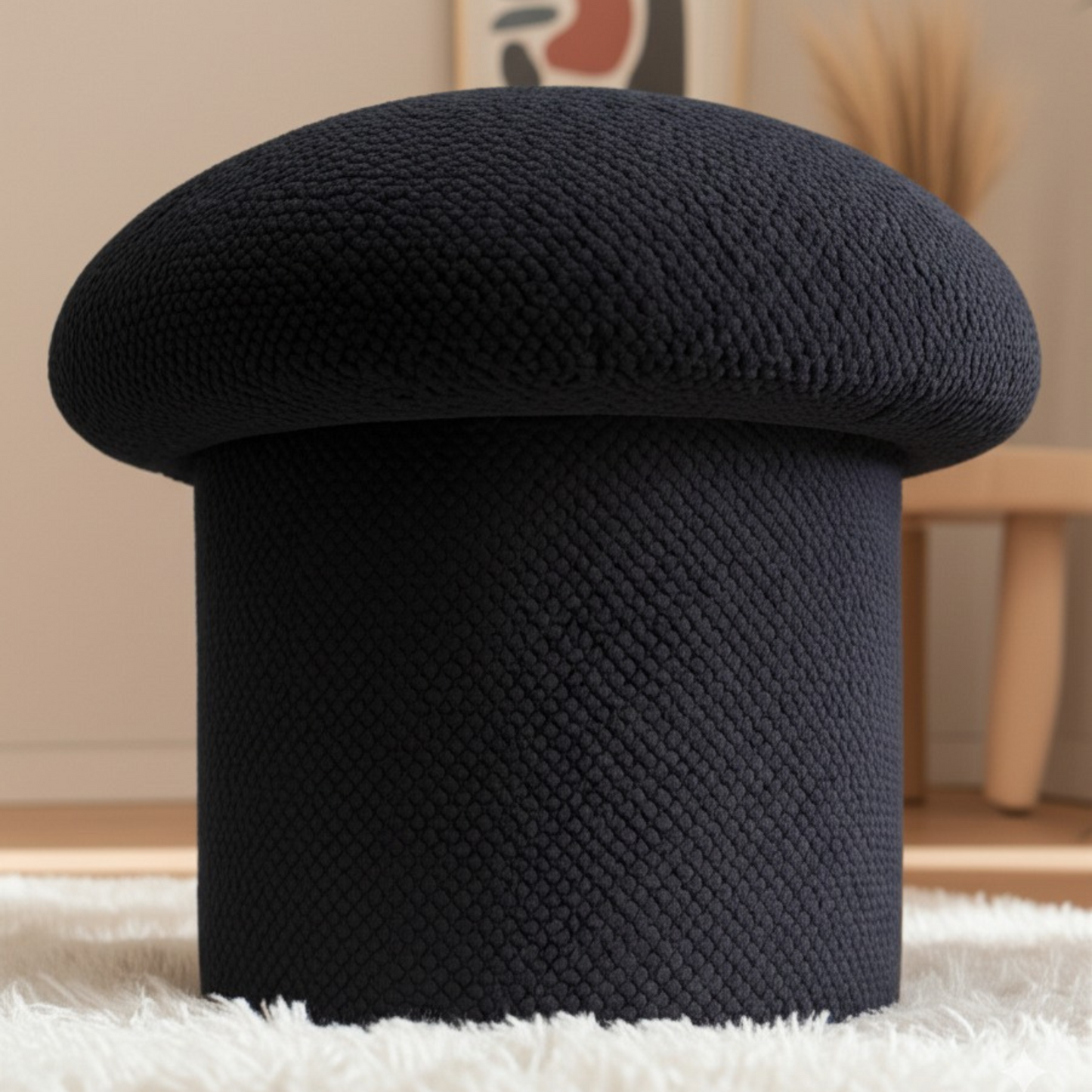 Black Dore Mushroom Pouf