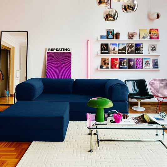 Olio Navy Blue Modular Corner Sofa