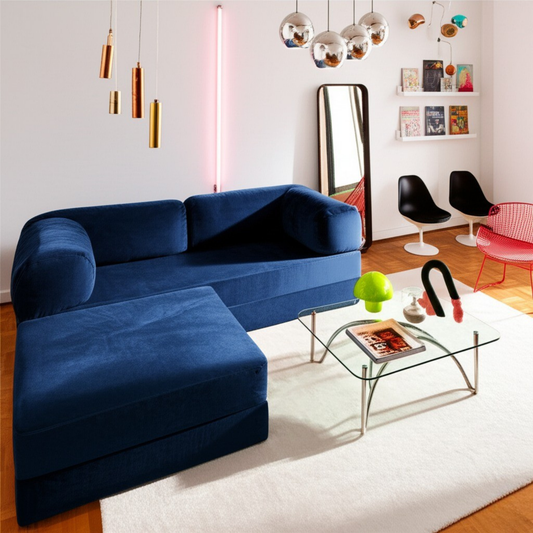 Olio Navy Blue Modular Corner Sofa