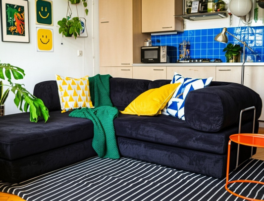 Olio Black Modular Corner Sofa