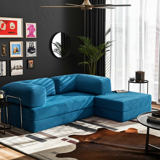 Olio Indigo Blue Modular Corner Sofa