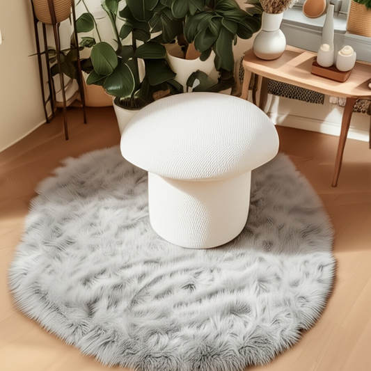 White Dore Mushroom Pouf
