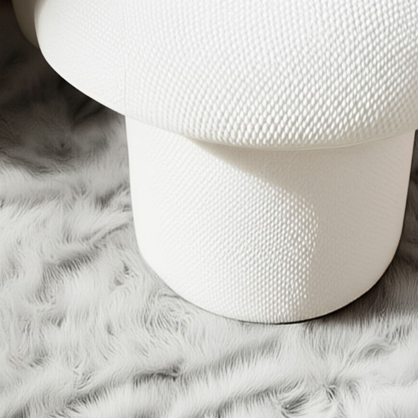 White Dore Mushroom Pouf