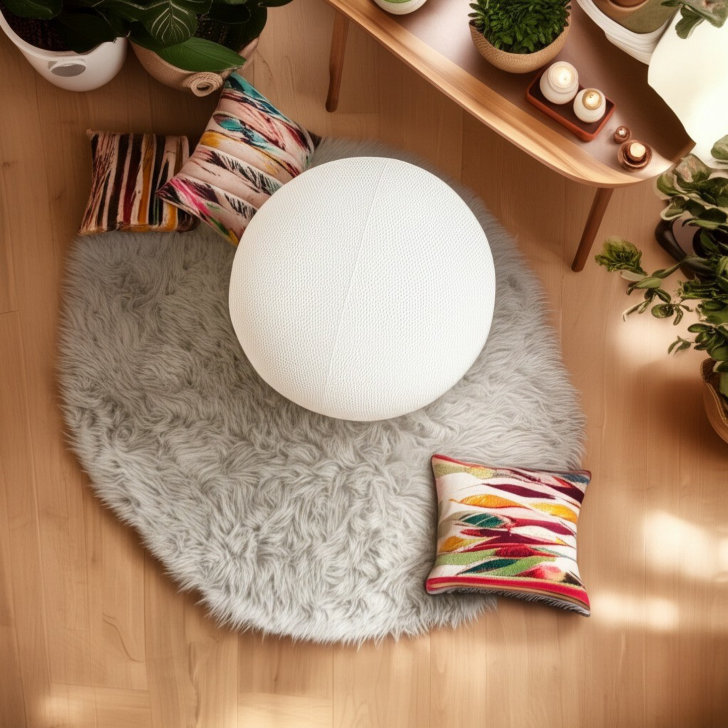 White Dore Mushroom Pouf