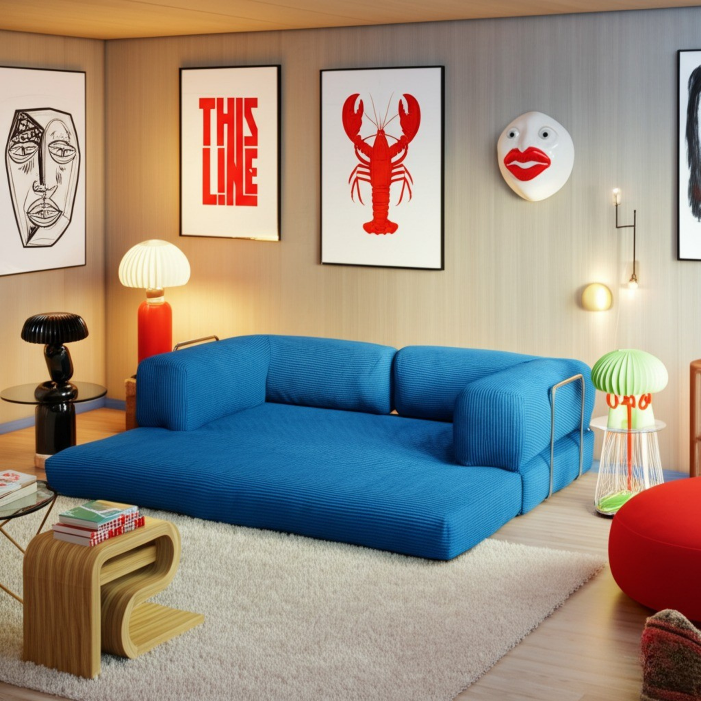Olio Indigo Blue Modular Corner Sofa